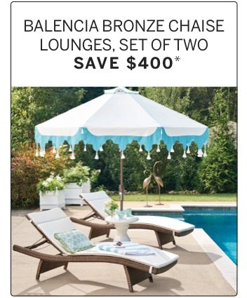 Balencia Bronze Chaise Lounges, Set of Two Save \\$400*