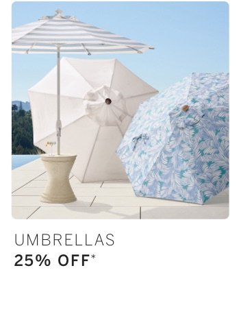 Umbrellas 25% off*