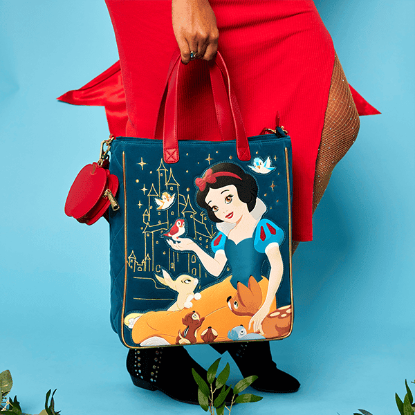 SNOW WHITE HERITAGE QUILTED VELVET TOTE BAG