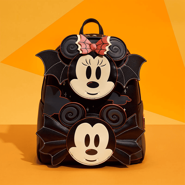 MICKEY & MINNIE BAT HALLOWEEN DOUBLE POCKET BACKPACK