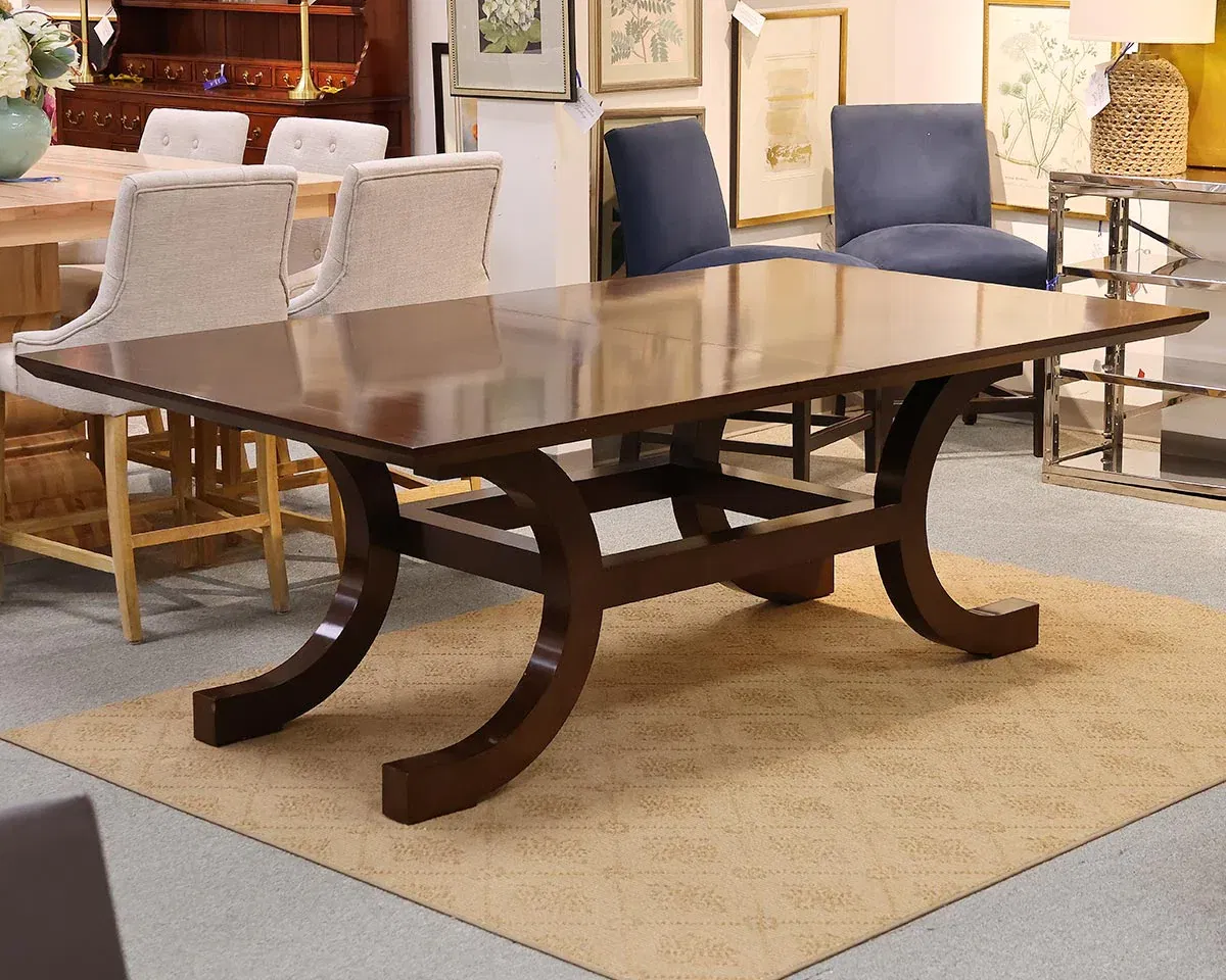 Espresso Finish Handmade Contemporary Dining Table with 2 15