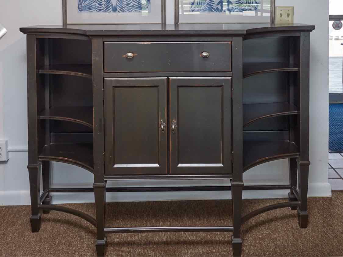 Nichols & Stone Williamsburg Collection Distressed Black Finish 2 Door Server