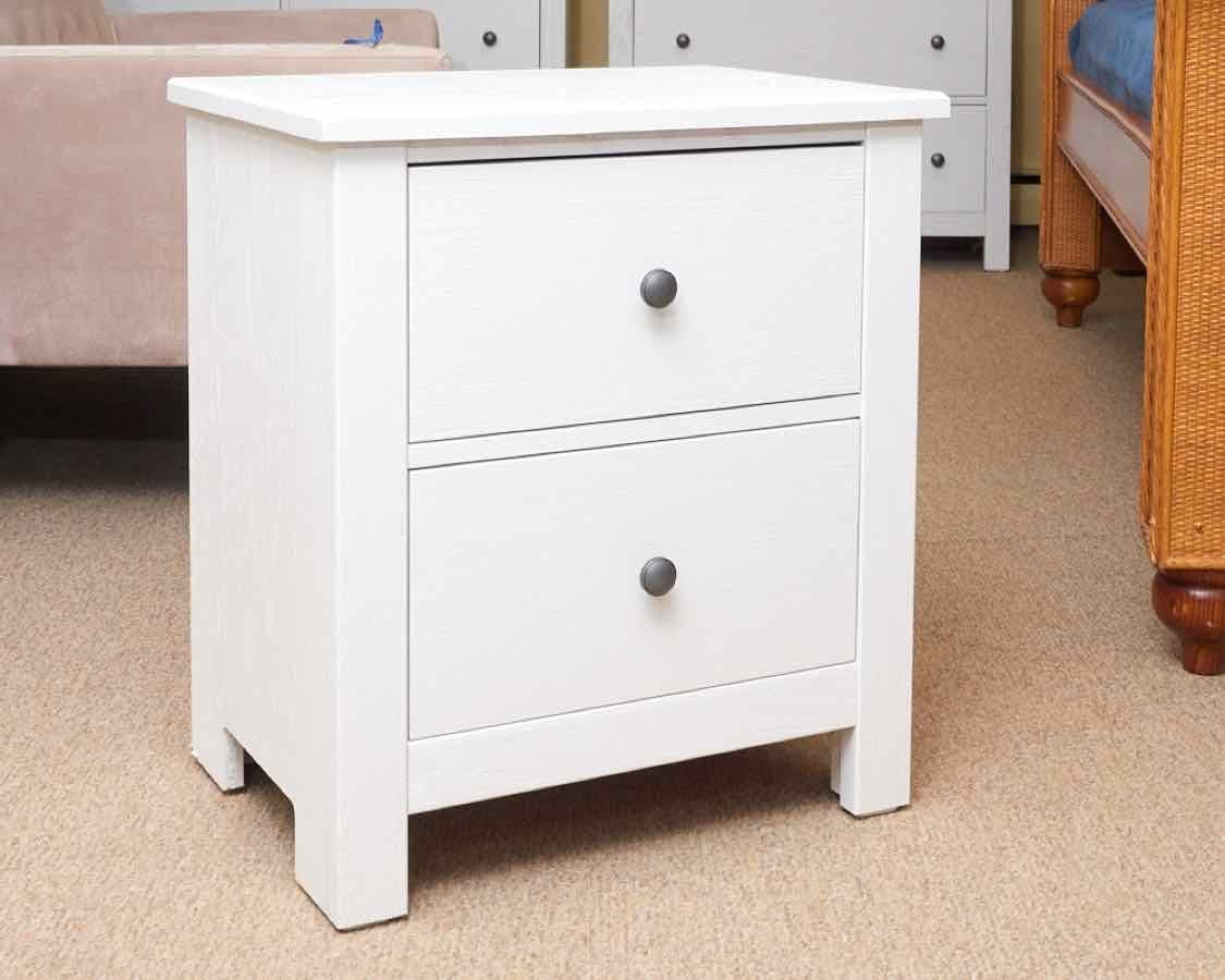  Vaughan Bassett White Finish Fundamentals 2 Drawer Nightstand 