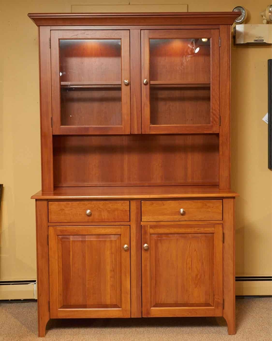 Cherry 2 Glass Door China Cabinets