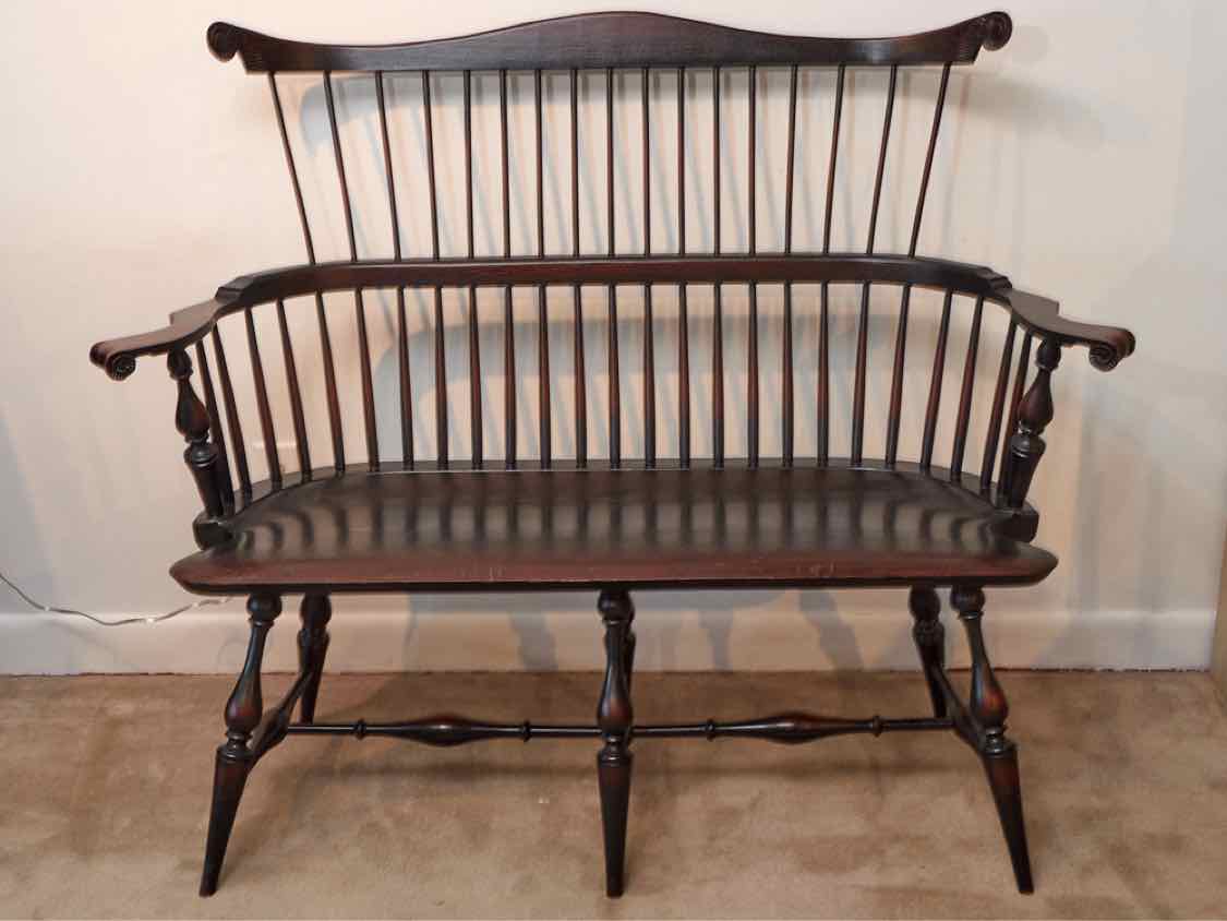 Riverbend LTD Combback Windsor Bench In Espresso Crackle Finish