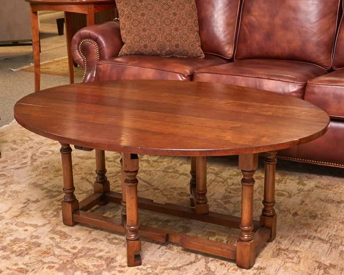  Dillon & Co. English Reproduction Gateleg Cocktail Table in Solid Antique Cherry 