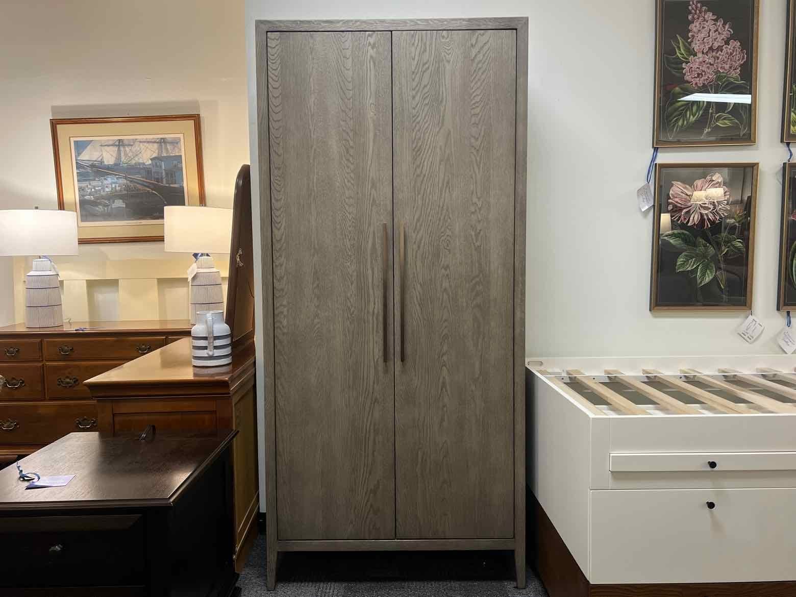  Restoration Hardware Greywash Oak Armoire 