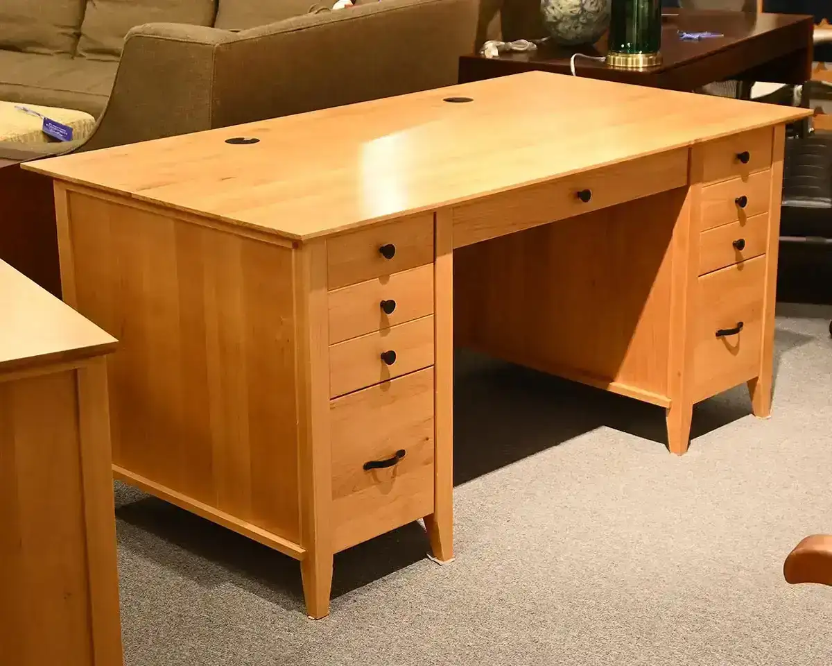  Woodley Brothers Manufacturing Desk in Cherry with Iron Pulls 