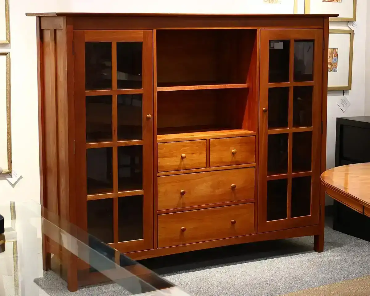 Heartwood Cherry Display Cabinet with 2 Pane Glass Doors