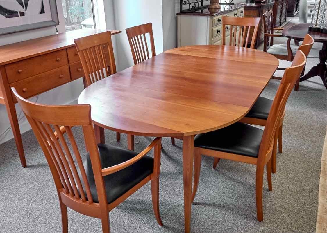 Crate & Barrel Round Cherry Dining Table & Chair Set