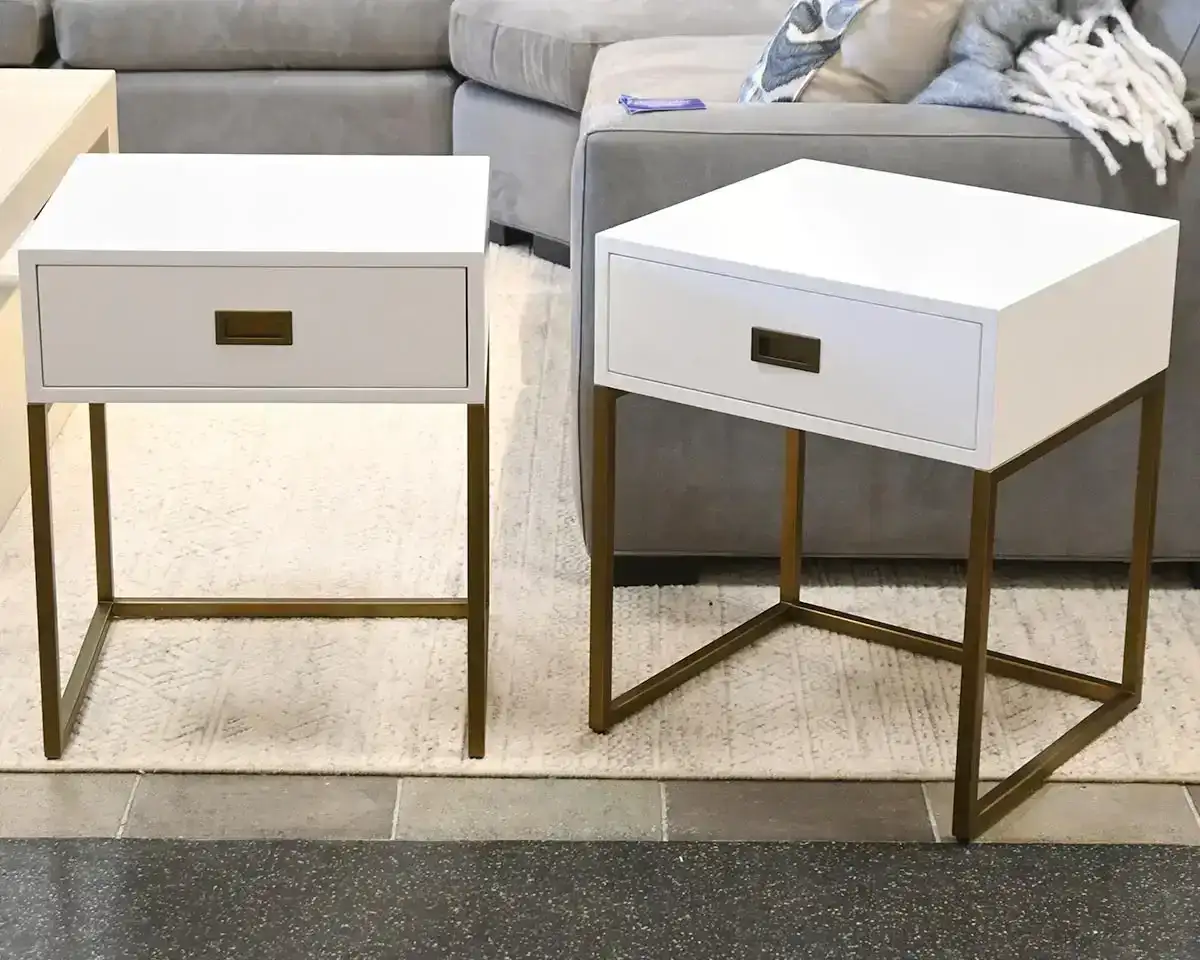  Pair of RH Avalon Nightstands in Waxed White 