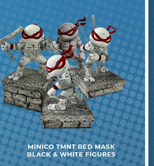 Minico Teenage Mutant Ninja Turtles Red Mask Black & White Figures 4-Pack