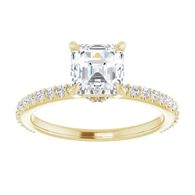 Image of Viviana 14K Yellow Gold Asscher Lab Grown Diamond Hidden Halo Engagement Ring (2 1/10 TCW)