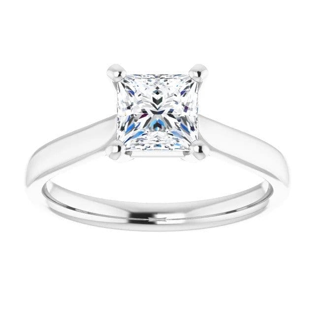 Image of Emma Princess Moissanite Solitaire Preset Engagement Ring ( 7/8 CT DEW)