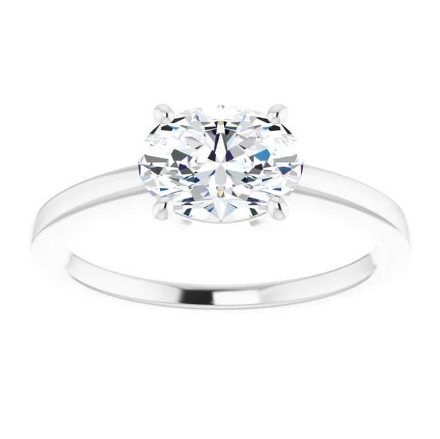 Image of Rosamund Oval East-West Moissanite Preset Engagement Ring (1 1/2 CT DEW)