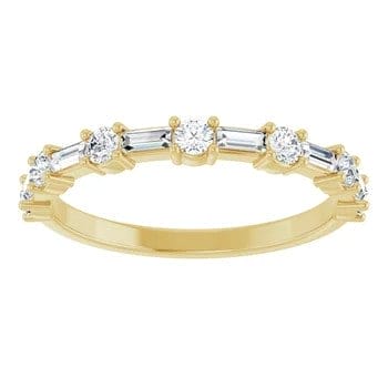 Image of Suzanne 14K Yellow Gold Round & Baguette Lab Grown Diamond Anniversary Ring (5/8 TCW)