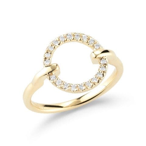 Image of Lock 14K Yellow Gold Diamond Ring (1/8 TCW)