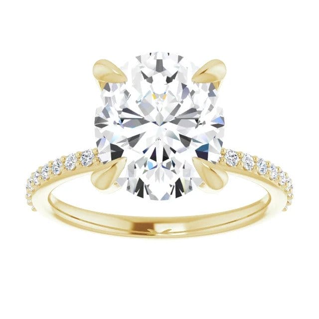 Image of Calia 14K Yellow Gold Oval Lab Grown Diamond Straight Engagement Ring (3 1/4 TCW)