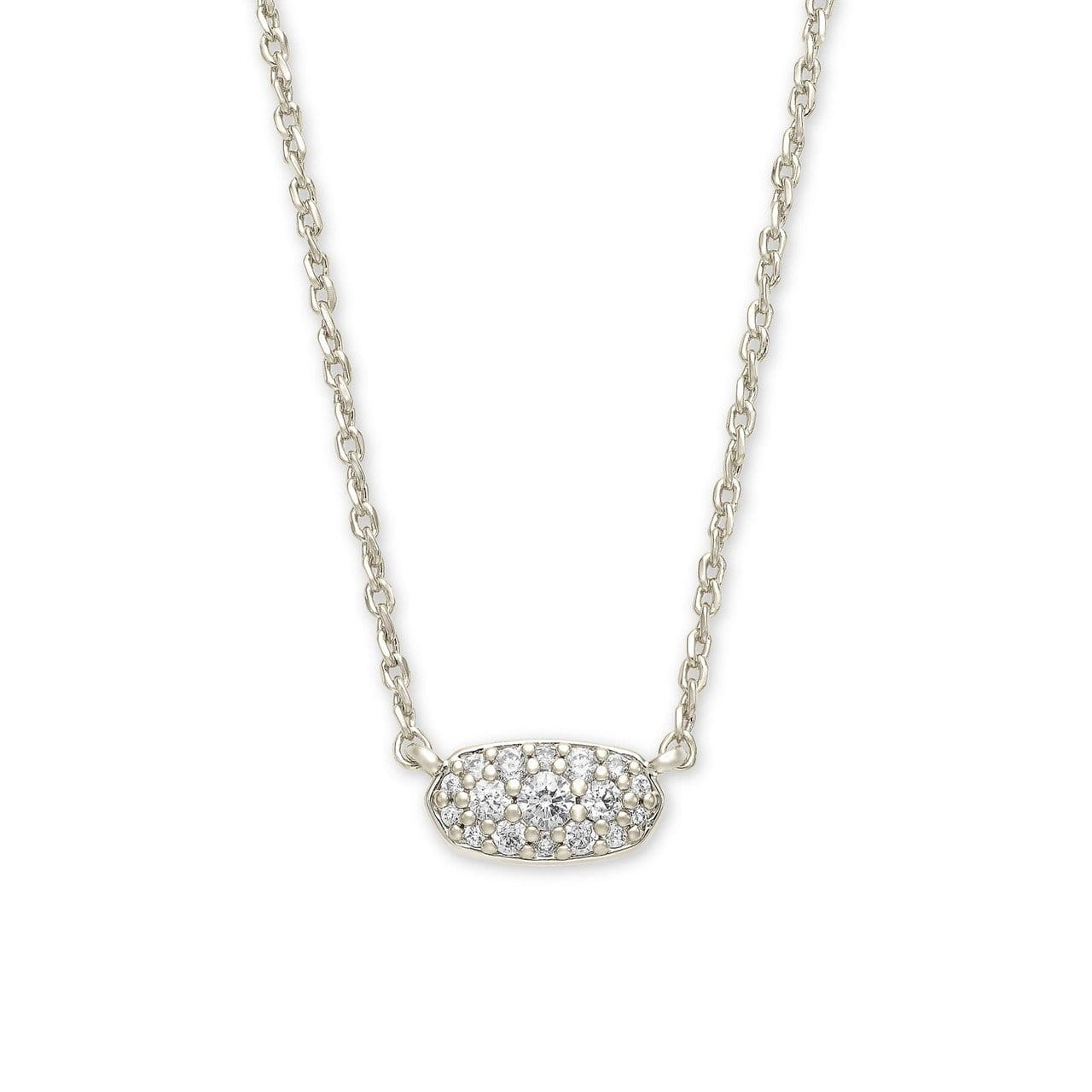 Image of Kendra Scott Grayson Crystal Pendant Necklace in Silver