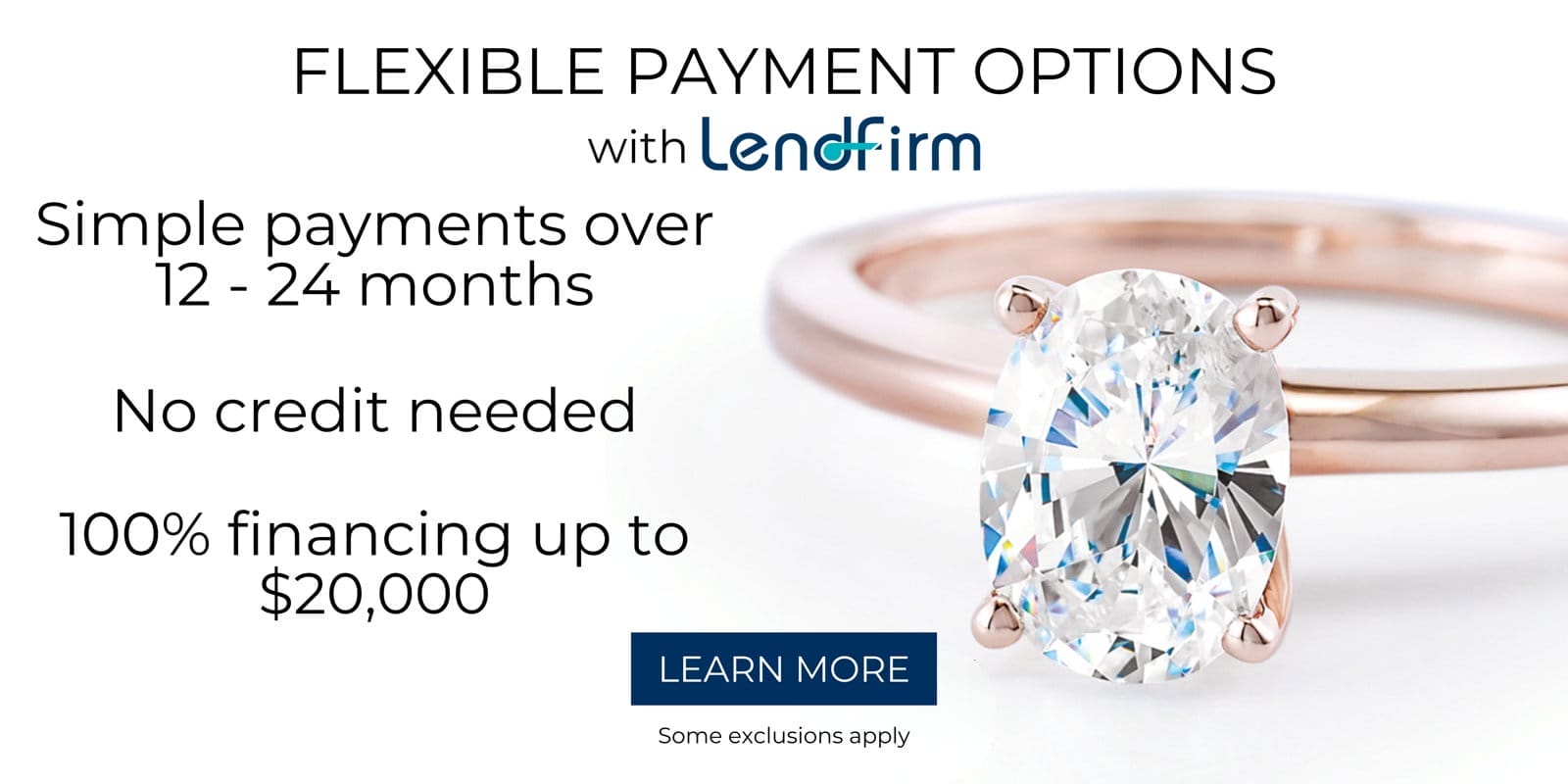 Buy now & pay later: simple payments over 12-24 months, no credit needed, 100% financing up to \\$20K.