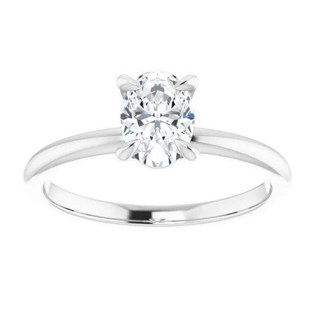 Image of Alexa 14K White Gold Oval Lab Grown Diamond Solitaire Engagement Ring (3/4 TCW)