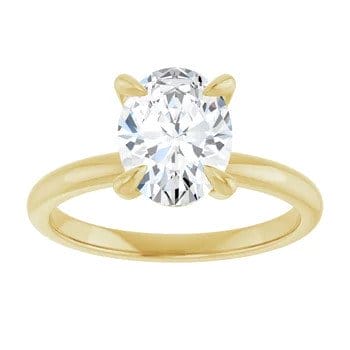 Image of Alexa 14K Yellow Gold Oval Moissanite Solitaire Engagement Ring (2 1/10 CT DEW)