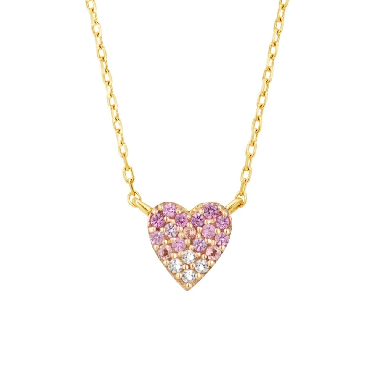 Image of La Kaiser 14K Yellow Gold Pink Sapphire Heart Necklace