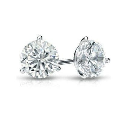 Image of 14K White Gold Round Lab Grown Diamond Stud Earrings (3 TCW)