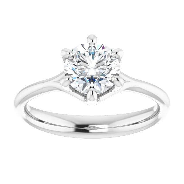 Image of Amelia 14K White Gold Round Moissanite Solitaire Engagement Ring (5/8 CT DEW)
