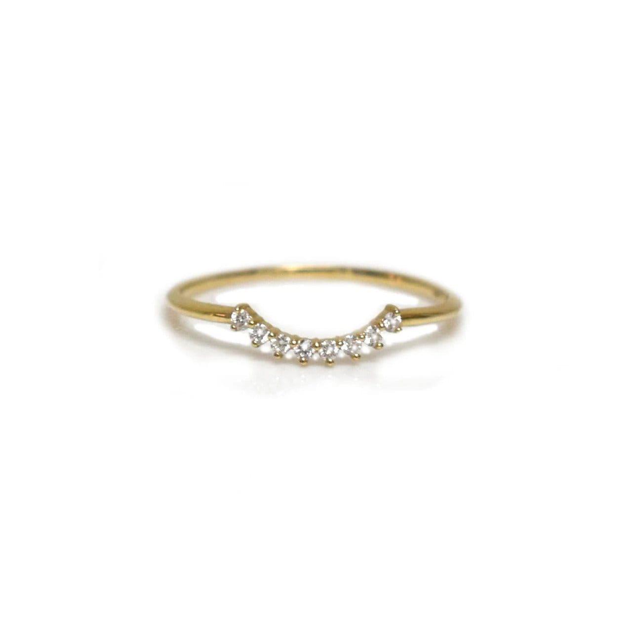 Image of Cascade 14K Yellow Gold Diamond Contour Ring (1/10 TCW)