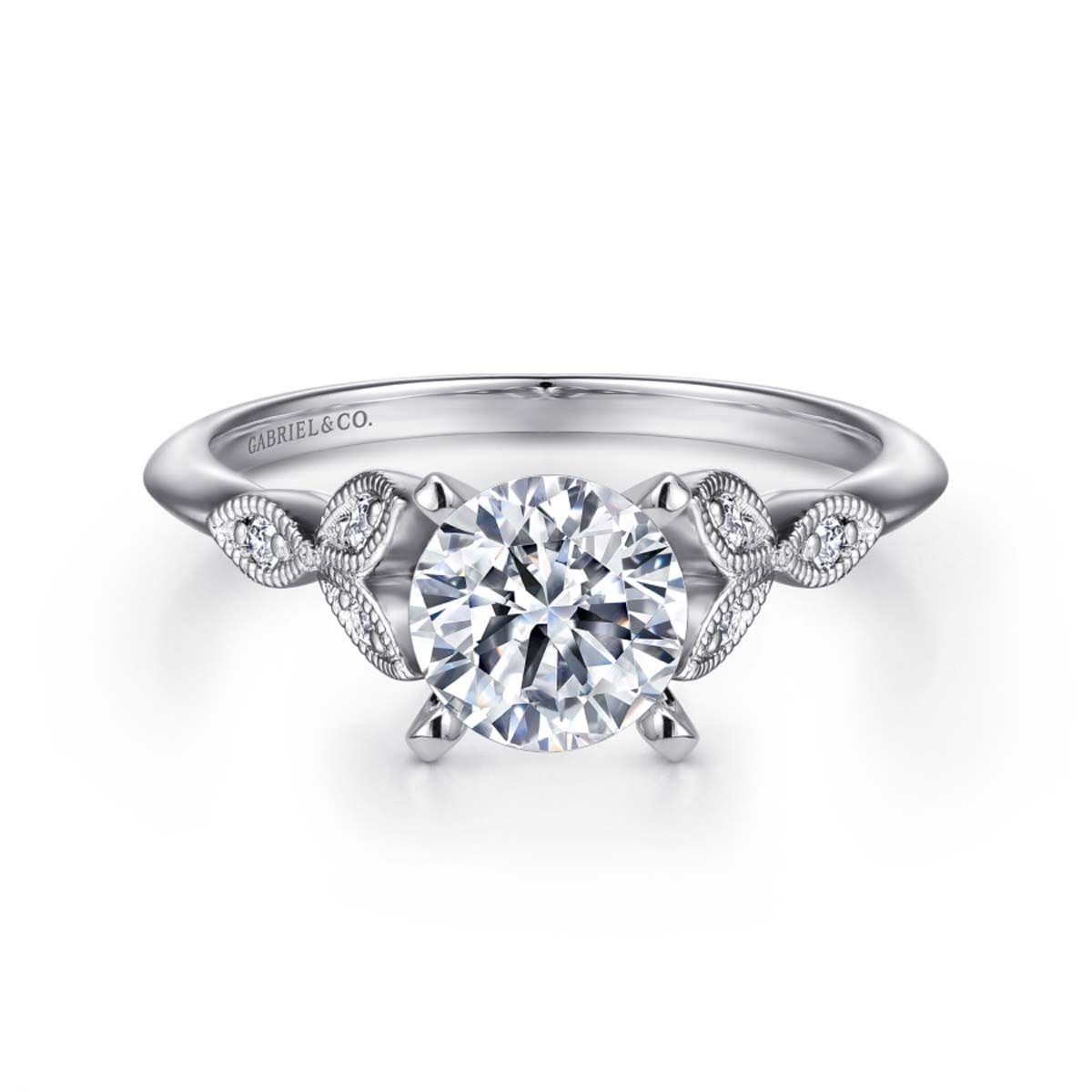 Image of Eliza 14K White Gold Round Moissanite Straight Engagement Ring (1 1/10 TCW)