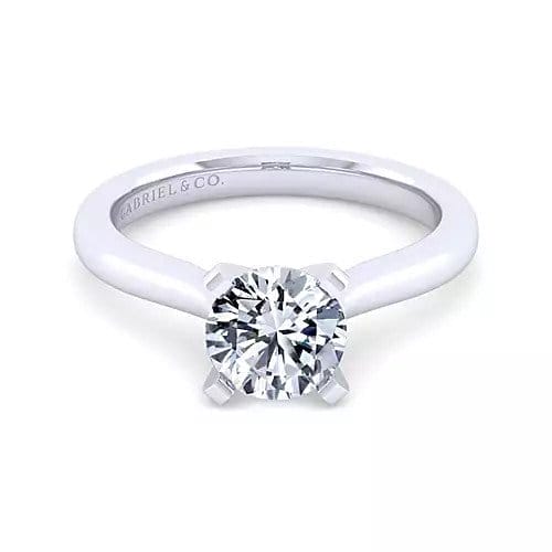 Image of Lauren 14K White Gold Round Moissanite Solitaire Engagement Ring (1 CT DEW)