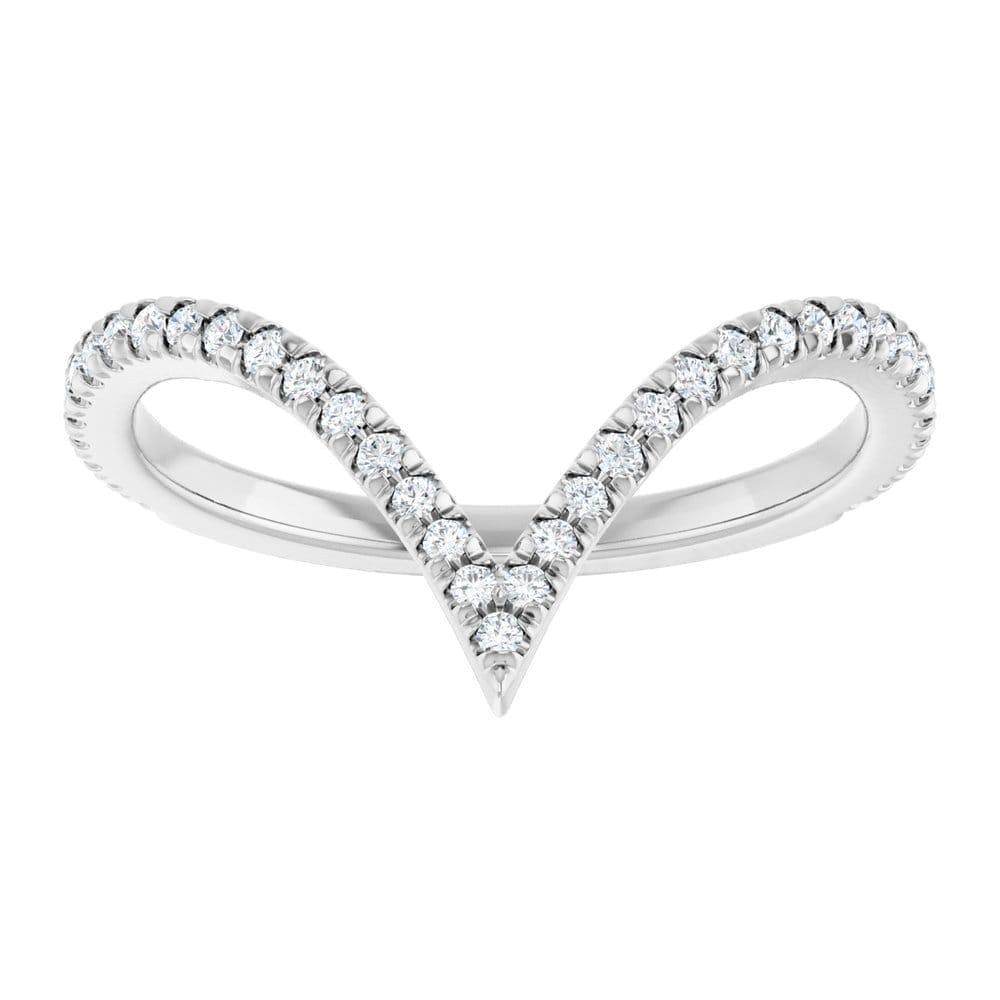 Image of Frannie V-Shape Diamond Contour Ring (1/4 TCW)