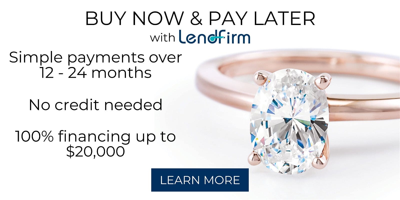 Buy now & pay later: simple payments over 12-24 months, no credit needed, 100% financing up to \\$20K.