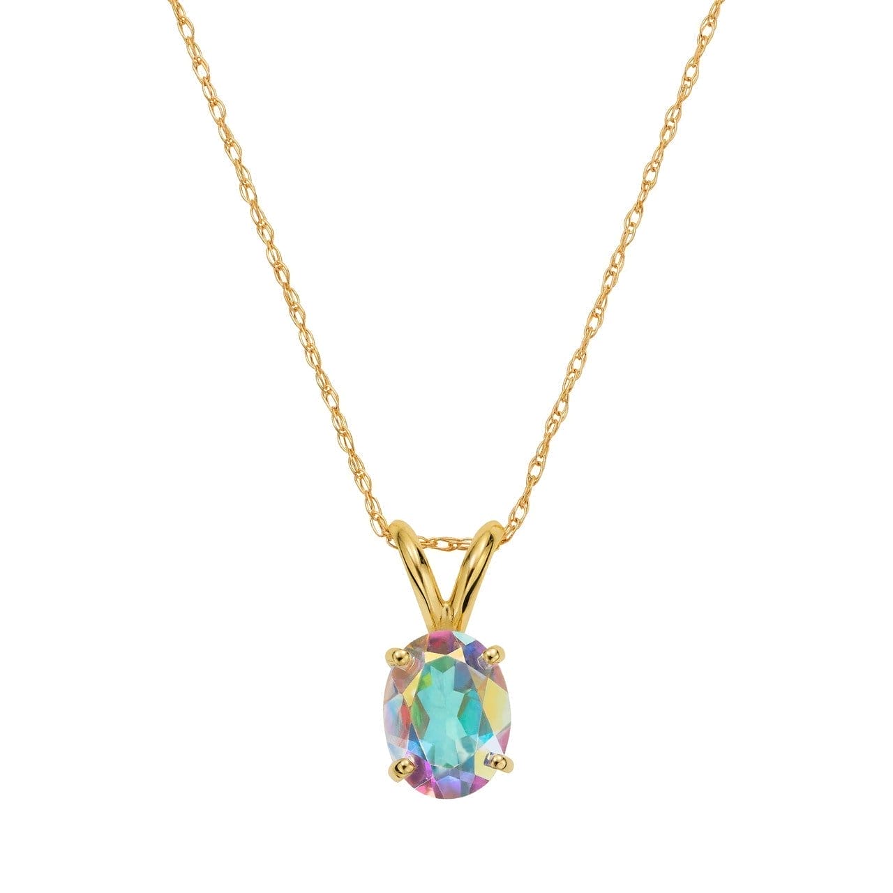 Image of La Kaiser Opalescent Forever 14K Yellow Gold Opal Pendant Necklace (1 1/4 CT DEW)