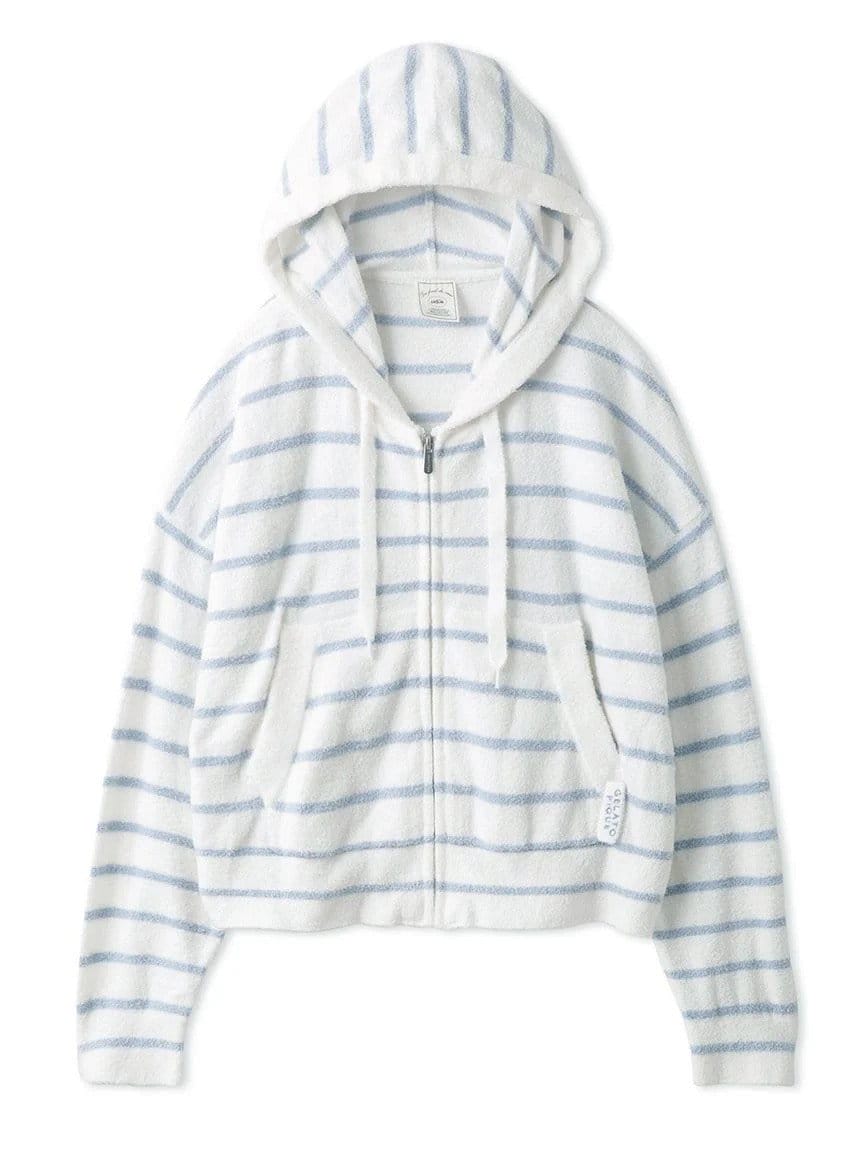 SMOOTHIE STRIPED SOFT ZIP UP HOODIE