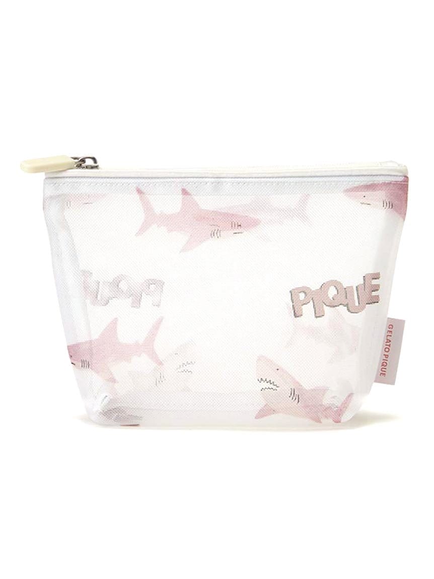 MESH SHARK PATTERN POUCH BAG