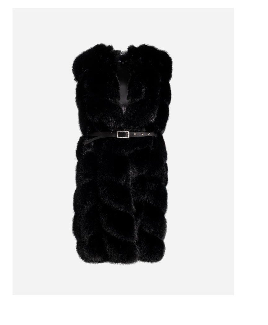 Colette Faux Fur Vest Coat - Black >> Shop Now