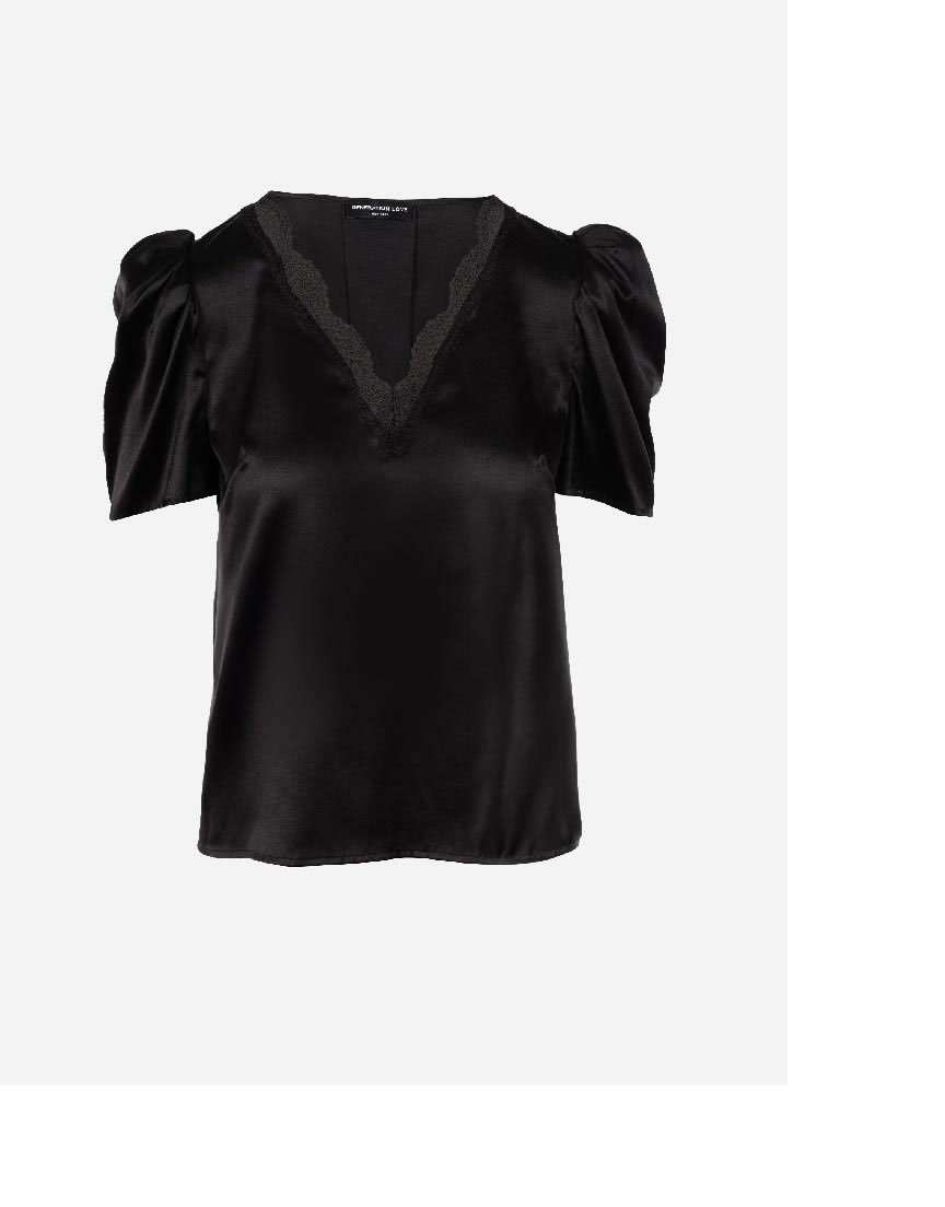 Mona Lace Combo Blouse - Black >> Shop Now