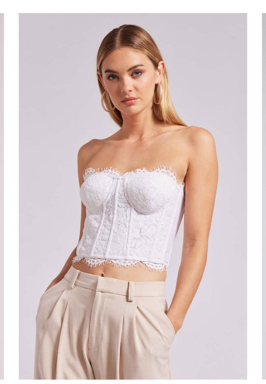 Enya Lace Bustier - White >> Shop Now