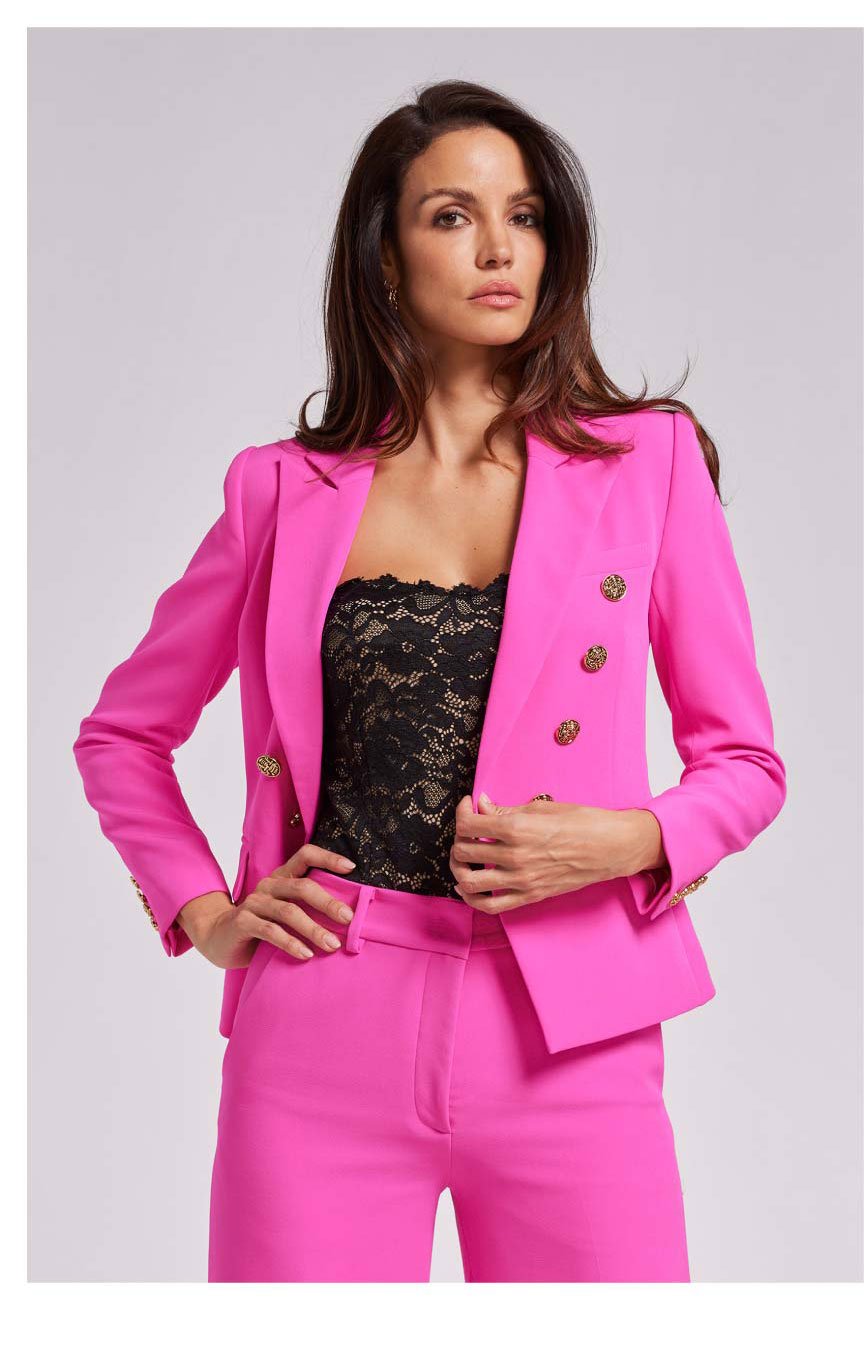 Janna Crepe Blazer - Magenta >> Shop Now