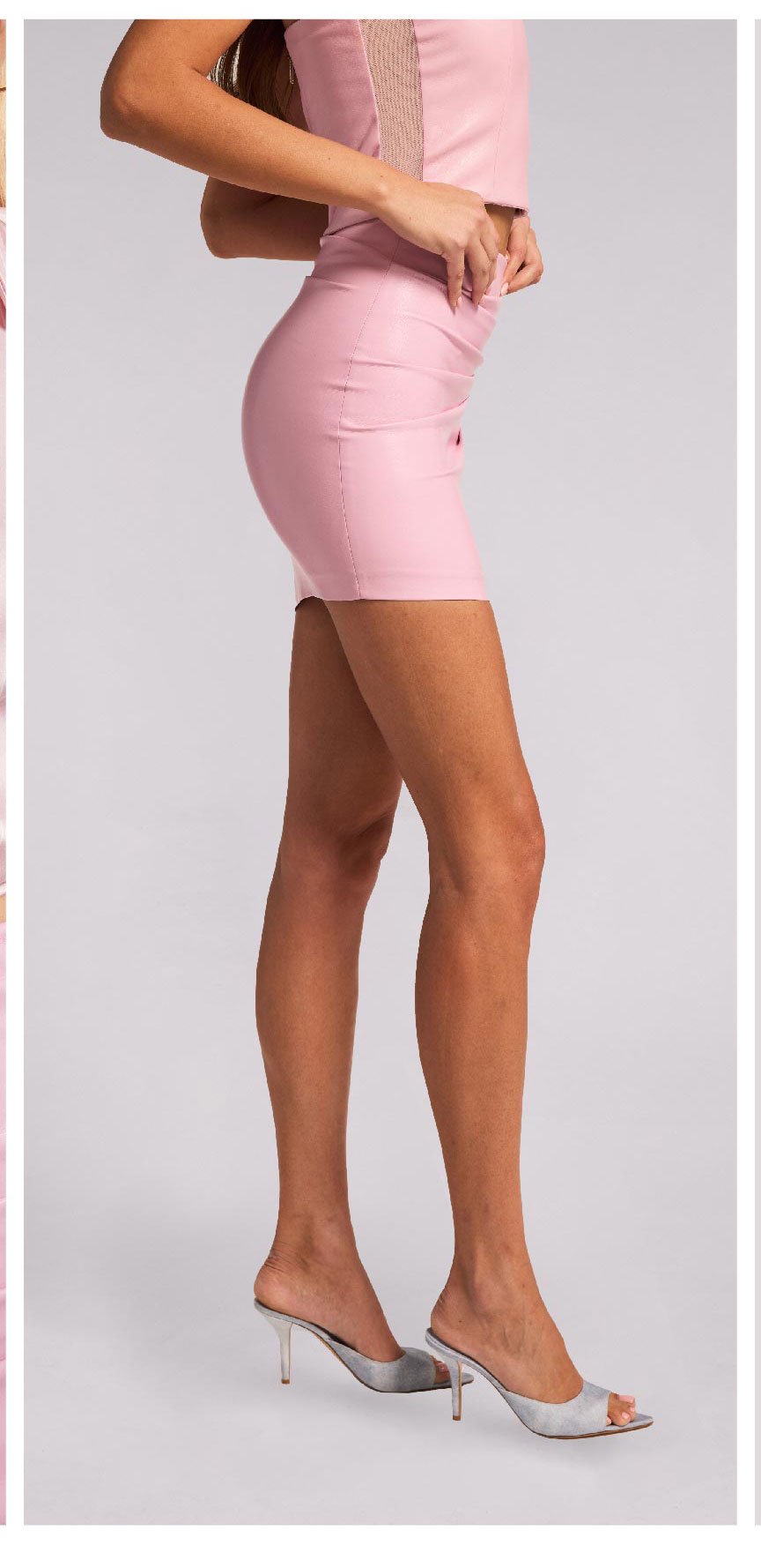Mila Vegan Leather Skirt - Rose >> Shop Now