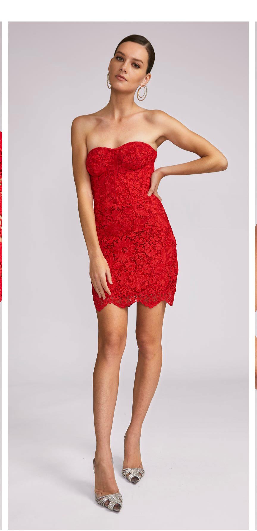 Bambi Lace Bustier Mini Dress - Red >> Shop Now