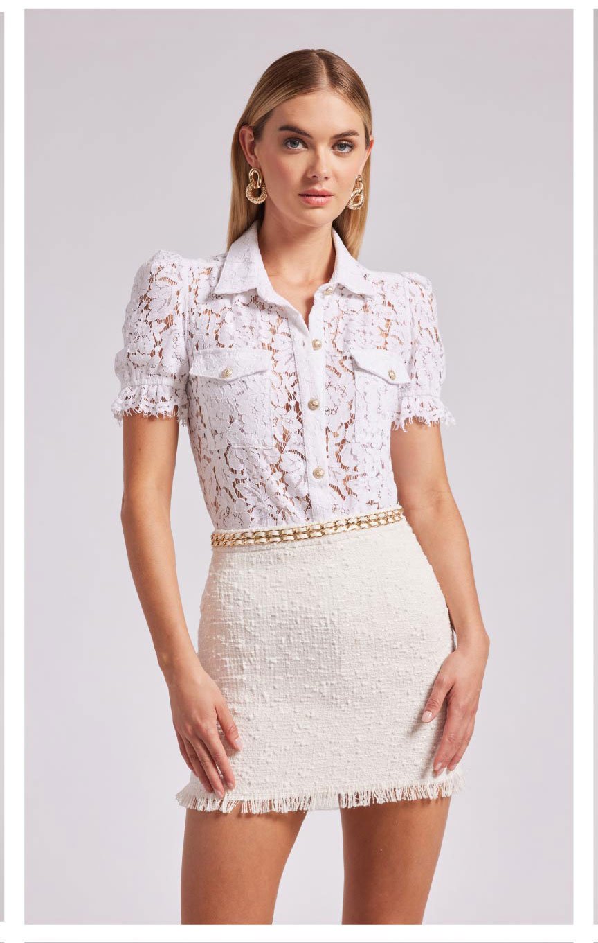 Maude Lace Shirt - White >> Shop Now