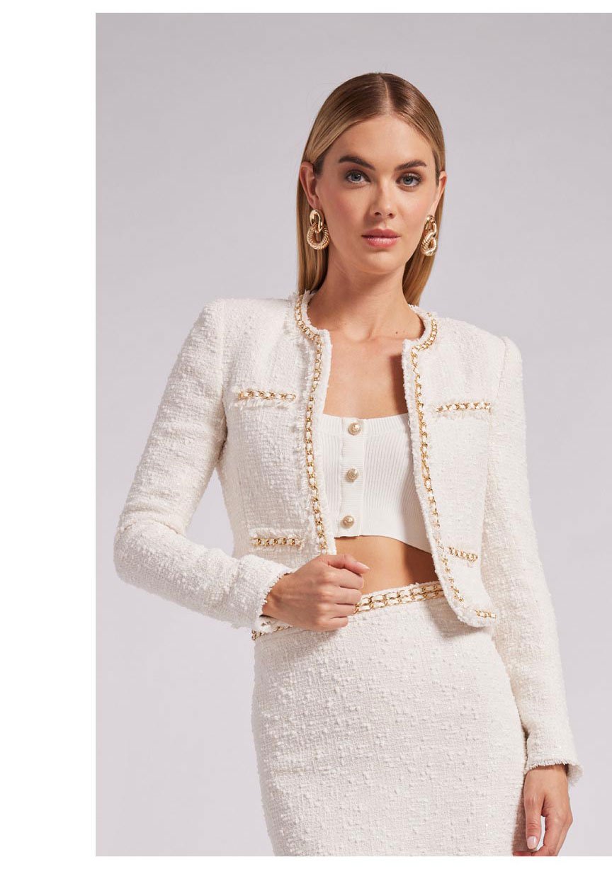 Serena Tweed Jacket - White >> Shop Now