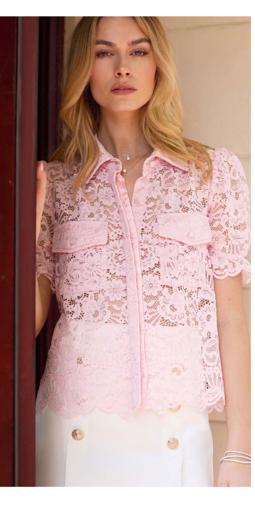 Mina Lace Shirt - Ballet Slipper >> Shop Now