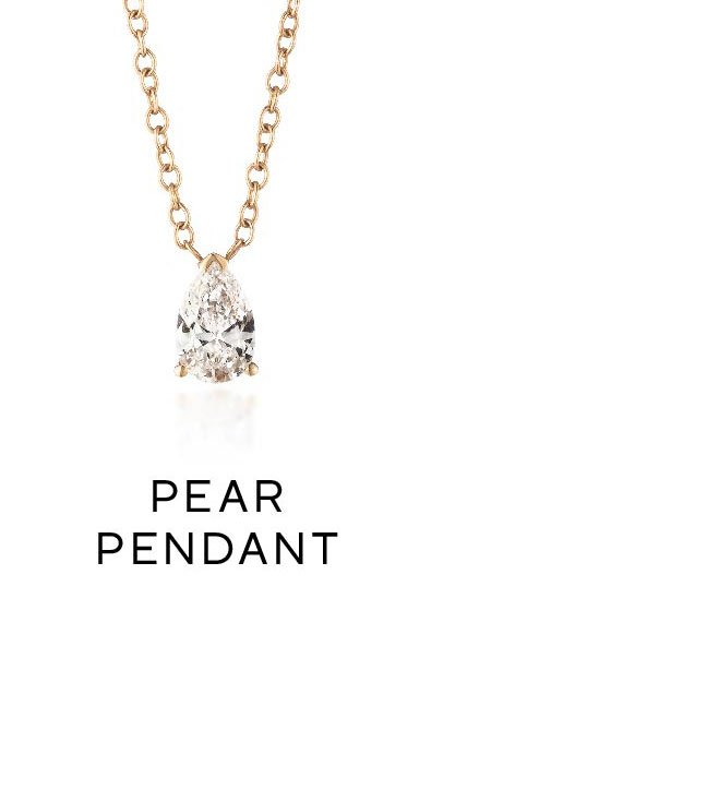 CHERIE PEAR CUT PENDANT .51 CARAT - Yellow Gold >> Shop Now