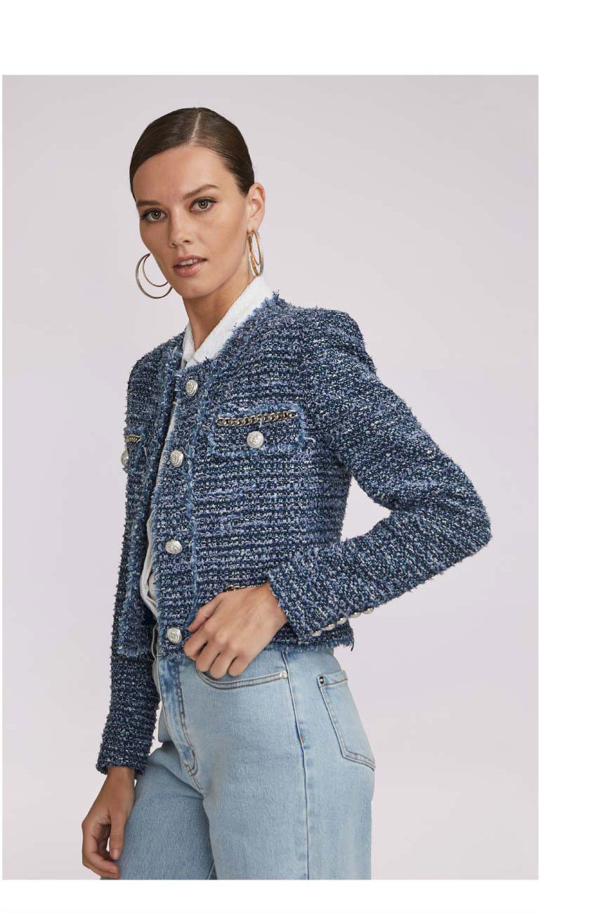 Kristen Tweed Jacket - Indigo/White >> Shop Now