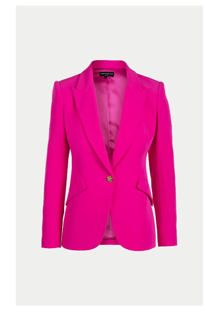 Kasia Crepe Blazer - Magenta >> Shop Now