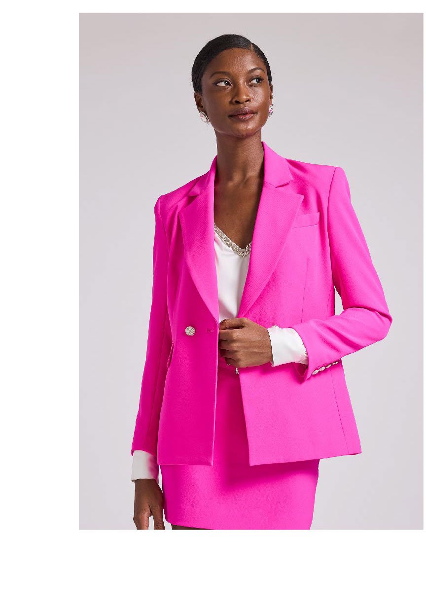 Nigel Crepe Blazer - Magenta >> Shop Now